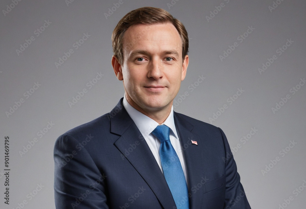 Portrait view of a regular Politician , candid, social media, avatar image, plain solid background Portrait view of a regular Politician , candid, social media, avatar image, plain solid background
