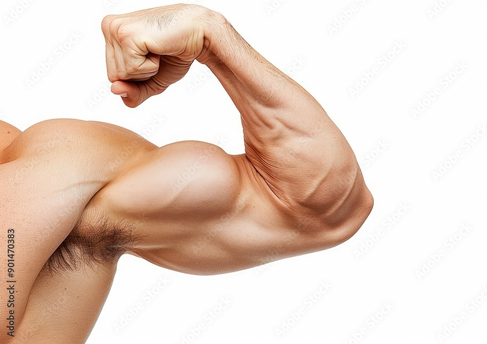 Close-Up of Flexing Arm and Muscles Close-Up of Flexing Arm and Muscles