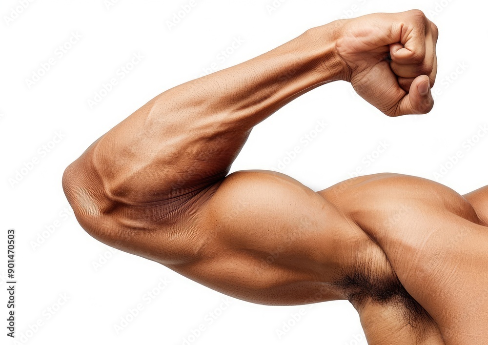 Close-Up of Flexing Arm and Muscles Close-Up of Flexing Arm and Muscles