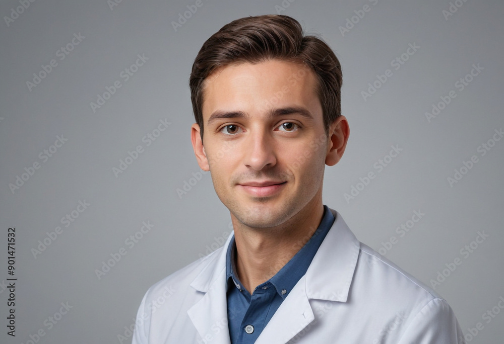 Portrait view of a regular Audiologist , candid, social media, avatar image, plain solid background Portrait view of a regular Audiologist , candid, social media, avatar image, plain solid background