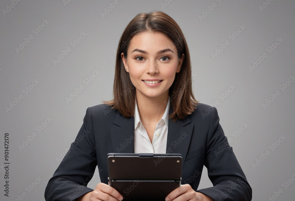 Portrait view of a regular Court Reporter , candid, social media, avatar image, plain solid background Portrait view of a regular Court Reporter , candid, social media, avatar image, plain solid background