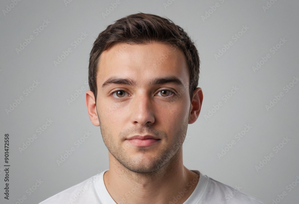 Obraz premium Portrait view of a regular Editor , candid, social media, avatar image, plain solid background