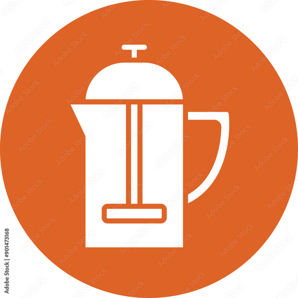 Obraz premium French press glyph circle icon