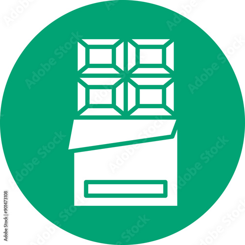 Chocolate bar glyph circle icon