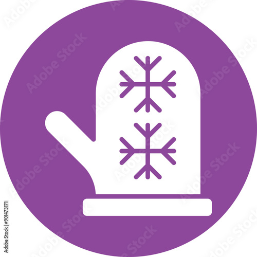 Mitten glyph circle icon