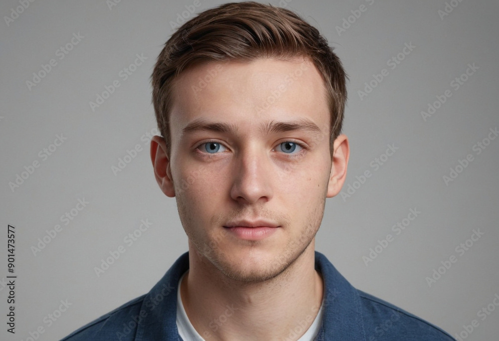 Fototapeta premium Portrait view of a regular Kohen , candid, social media, avatar image, plain solid background