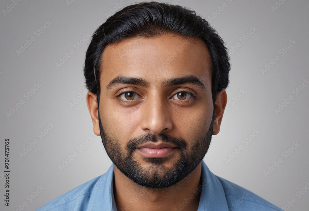 Obraz premium Portrait view of a regular Pujari , candid, social media, avatar image, plain solid background