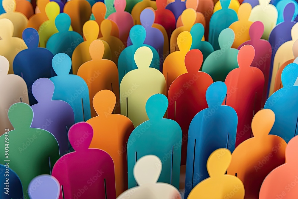 Obraz premium Colorful Paper Cutout People