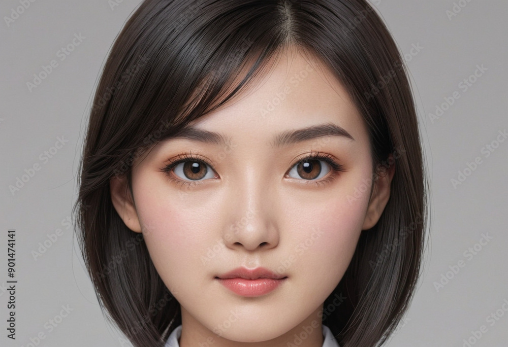 Fototapeta premium Portrait view of a regular Kannushi , candid, social media, avatar image, plain solid background