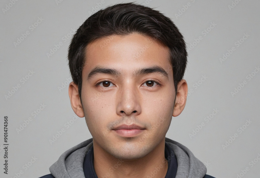 Portrait view of a regular Muni , candid, social media, avatar image, plain solid background Portrait view of a regular Muni , candid, social media, avatar image, plain solid background