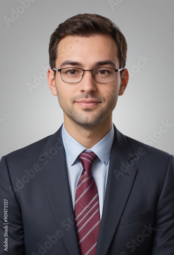 Portrait view of a regular Accountant , candid, social media, avatar image, plain solid background