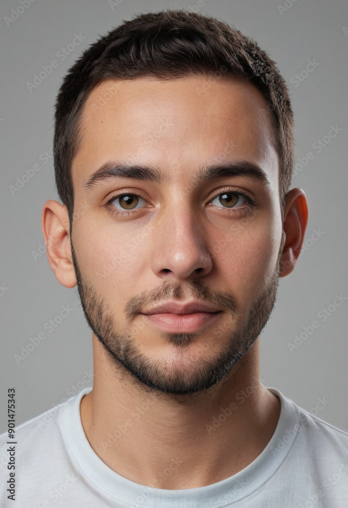 Obraz premium Portrait view of a regular Artist , candid, social media, avatar image, plain solid background