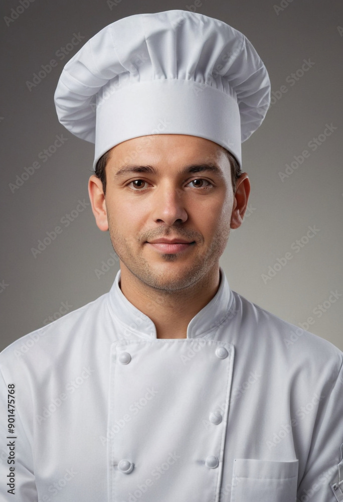 Portrait view of a regular Chef , candid, social media, avatar image, plain solid background Portrait view of a regular Chef , candid, social media, avatar image, plain solid background