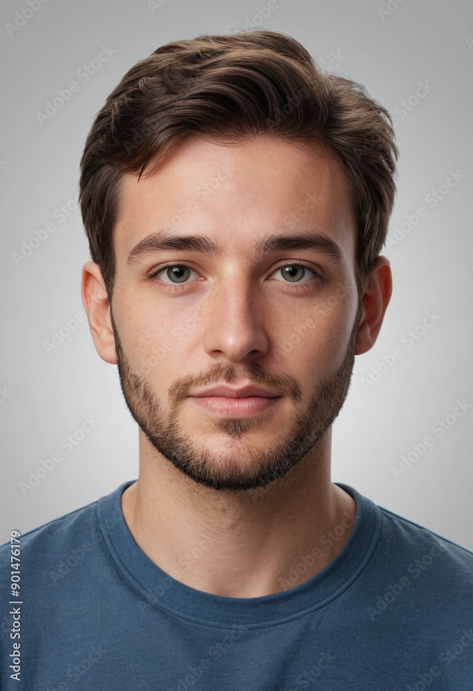 Fototapeta premium Portrait view of a regular Designer , candid, social media, avatar image, plain solid background