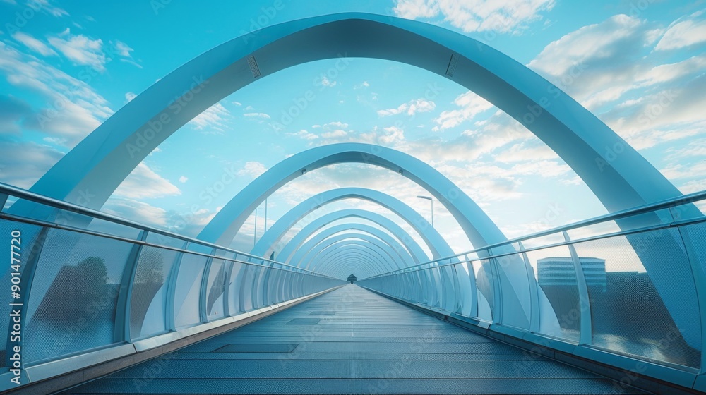 Fototapeta premium Modern Architectural Bridge with Elegant Arches
