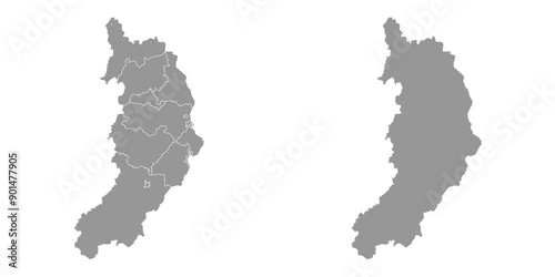 Khakassia map, administrative division of Russia. Vector illustration.