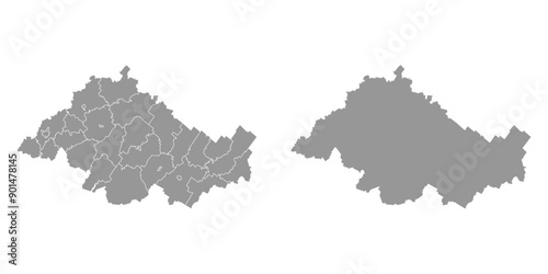 Kostroma Oblast map, administrative division of Russia. Vector illustration.