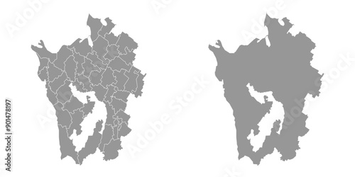 Krasnodar Krai map, administrative division of Russia. Vector illustration.