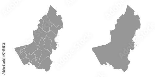 Karelia map, administrative division of Russia. Vector illustration.