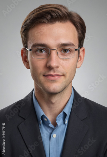 Portrait view of a regular Research Scientist , candid, social media, avatar image, plain solid background