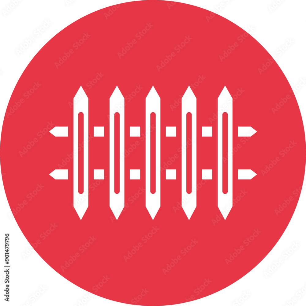 Fence glyph circle icon Fence glyph circle icon