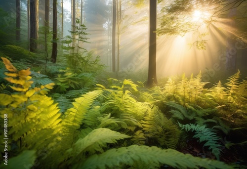 serene sunrise illuminating peaceful forest gentle light soft colors, dawn, morning, trees, sky, beauty, landscape, foliage, sunlight, wilderness, outdoor photo