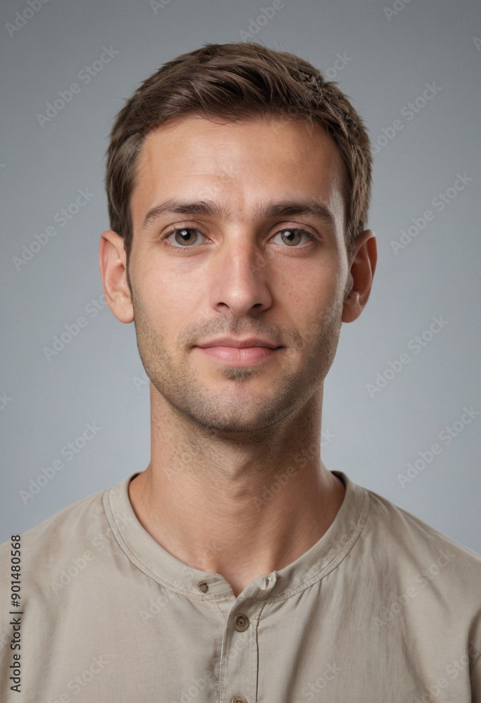 Fototapeta premium Portrait view of a regular Anthropologist , candid, social media, avatar image, plain solid background