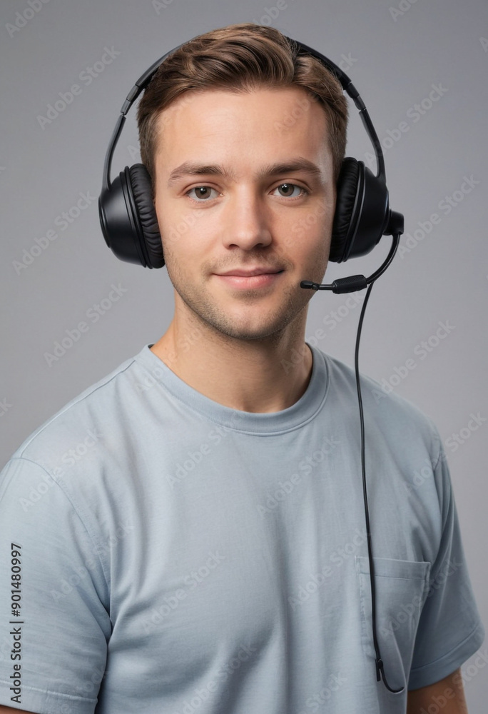 Portrait view of a regular Broadcast Technician , candid, social media, avatar image, plain solid background Portrait view of a regular Broadcast Technician , candid, social media, avatar image, plain solid background