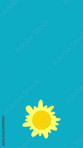 Animated alternate sunrise and sunset of the moon and sun, alternation of day and night. Concept of winter solstice and summer solstice. Vertical video.