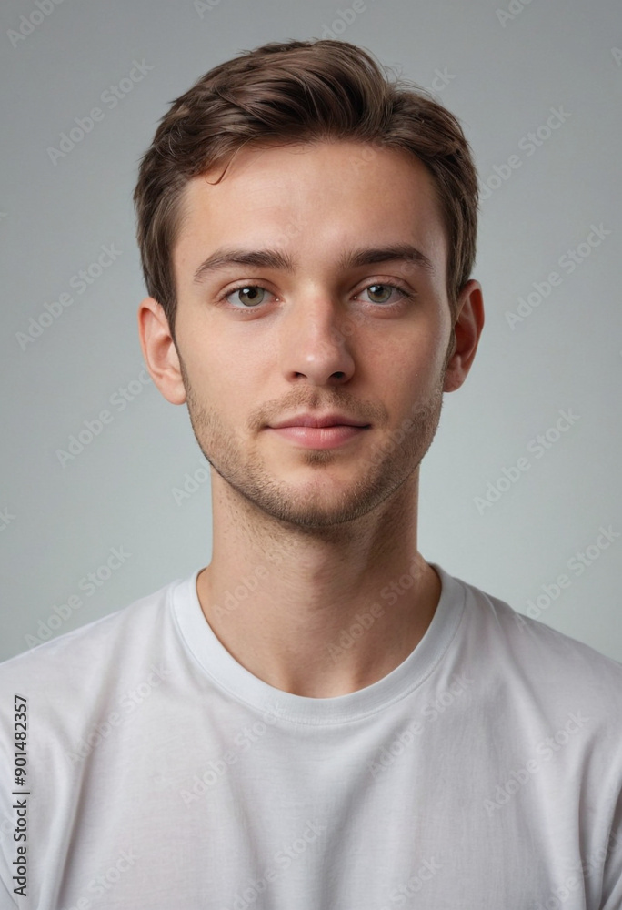Obraz premium Portrait view of a regular Editor , candid, social media, avatar image, plain solid background