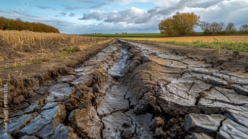 Soil Erosion: The process where topsoil is worn away by water, wind, or farming activities, resulting in reduced soil quality and increased risk of land degradation.
 photo