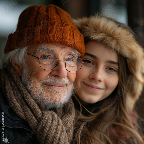 granddaughter and gradfather photo