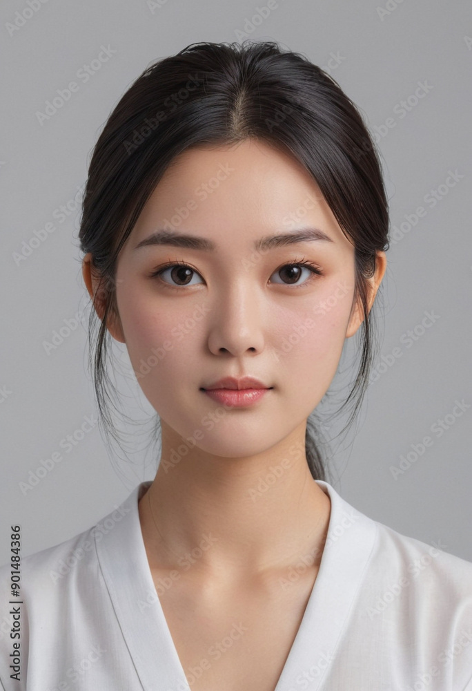 Portrait view of a regular Kannushi , candid, social media, avatar image, plain solid background Portrait view of a regular Kannushi , candid, social media, avatar image, plain solid background