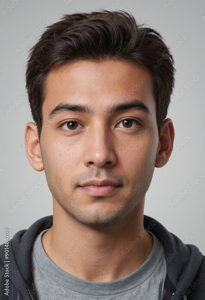 Portrait view of a regular Muni , candid, social media, avatar image, plain solid background Portrait view of a regular Muni , candid, social media, avatar image, plain solid background
