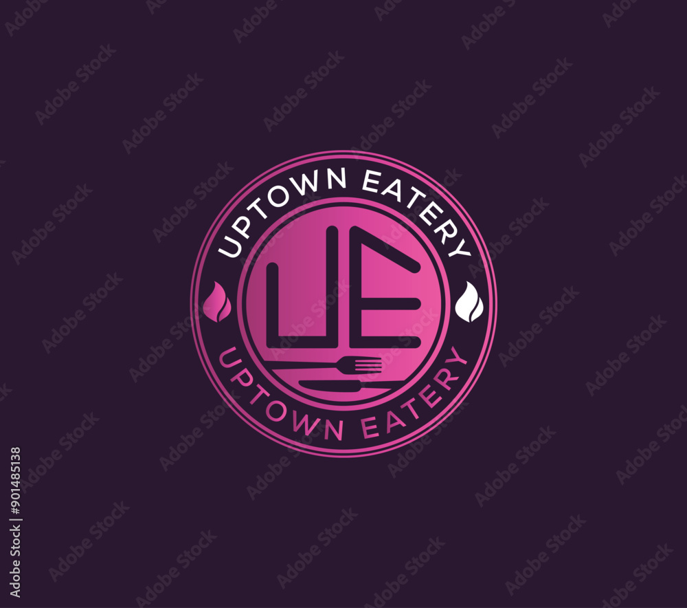Fototapeta premium Uptown Eatery logo design vector template 
