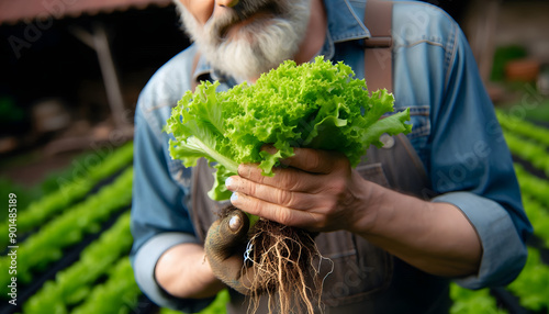 person holding a bunch of vegetables