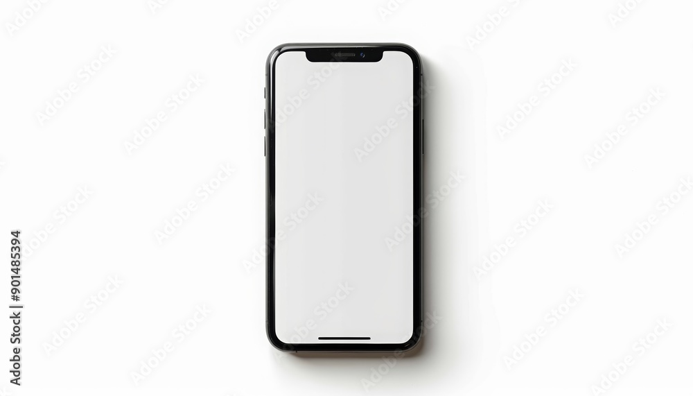 Naklejka premium Smartphone Mockup with Blank White Screen for Global Business Marketing Plan Infographic