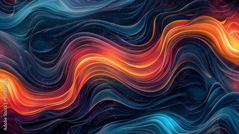 Abstract wave patterns with flowing, dynamic lines and vibrant colors Abstract wave patterns with flowing, dynamic lines and vibrant colors