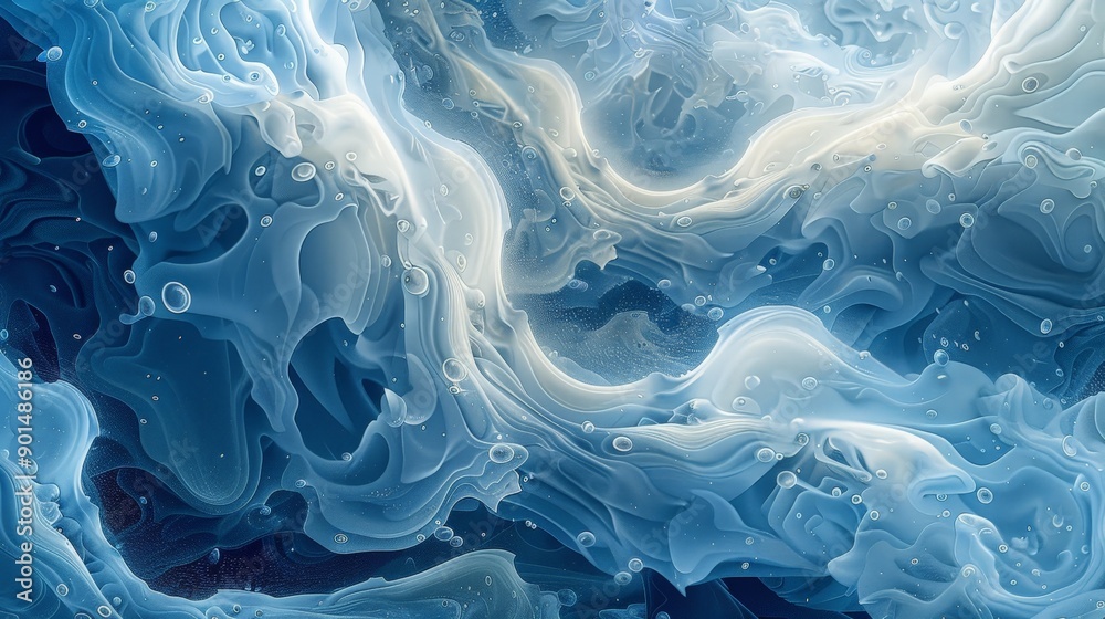 Ocean Waves Abstract in Swirling Blue Shades Ocean Waves Abstract in Swirling Blue Shades