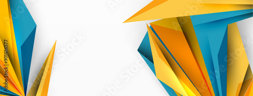 Minimal geometric abstract background. Low poly dynamic triangle design. Trendy techno business template for wallpaper, banner, background or landing