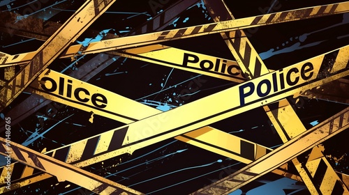 Police caution tape abstract background