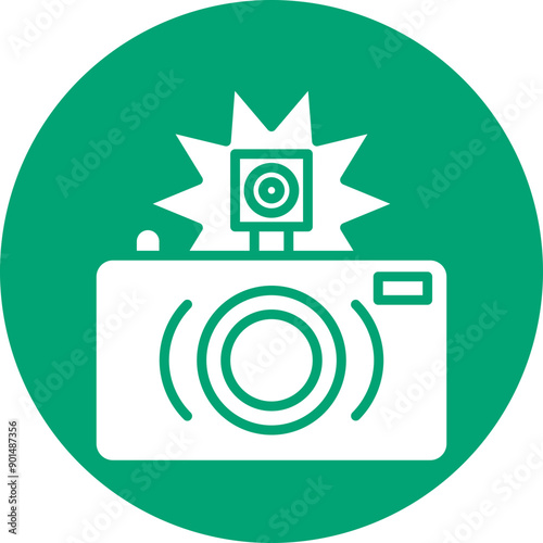 Flash glyph circle icon