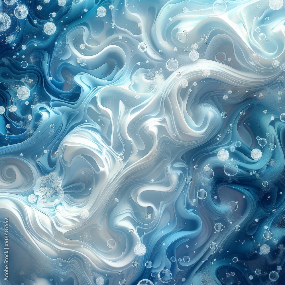 Ocean Waves Abstract in Swirling Blue Shades Ocean Waves Abstract in Swirling Blue Shades