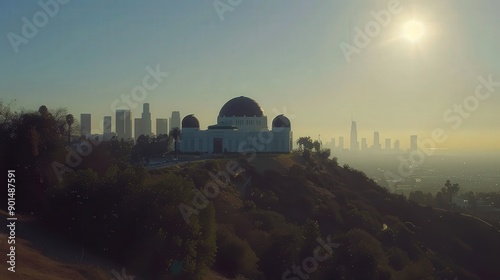 Wallpaper Mural Showcase the Los Angeles skyline from the vantage point of Griffith Observatory, highlighting the urban sprawl. Torontodigital.ca