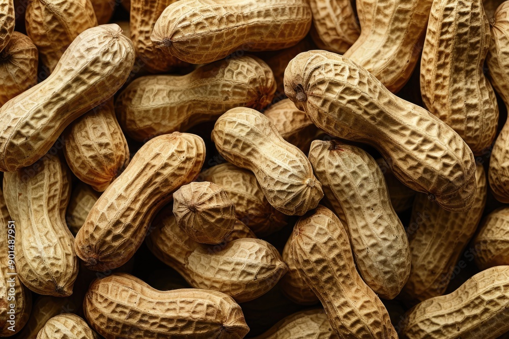 Bag of Peanuts Spilling onto Surface Bag of Peanuts Spilling onto Surface