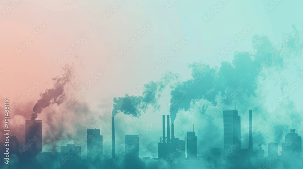 Obraz premium Greenhouse Gases: Atmospheric gases, like CO2 and CH4, that trap heat, causing the Earth's surface temperature to rise and contributing to climate change. 