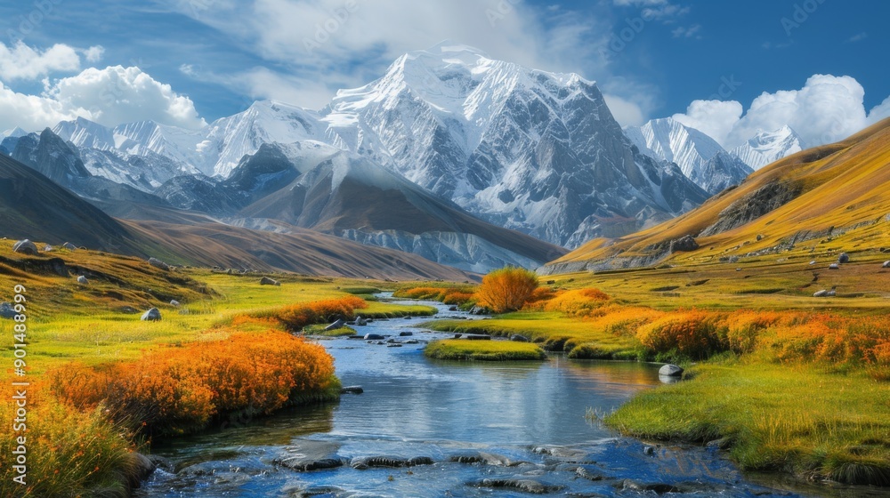 Obraz premium Mountain Landscape with Stream