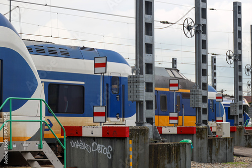 The shunting and waiting yard of Utrecht Cartesiusweg with different types of NS trains