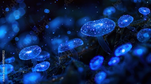 Bioluminescence: The phenomenon where living organisms produce and release light through biochemical processes, used for communication, predation, or camouflage.
 photo