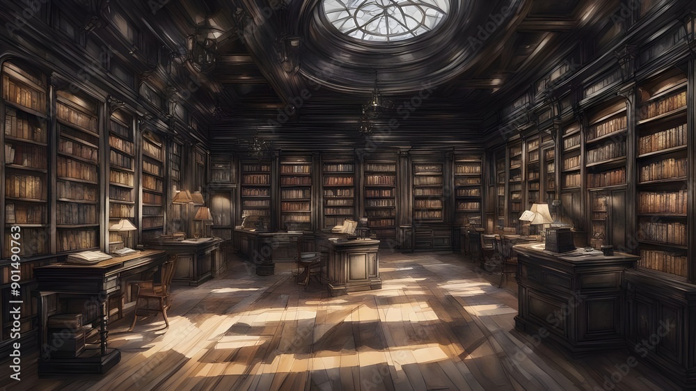 Fototapeta premium Interior design of Library